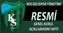 Kocaelispor’dan genel kurul açıklaması