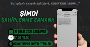 Kocaelispor taraftarına görevini hatırlatıyoruz