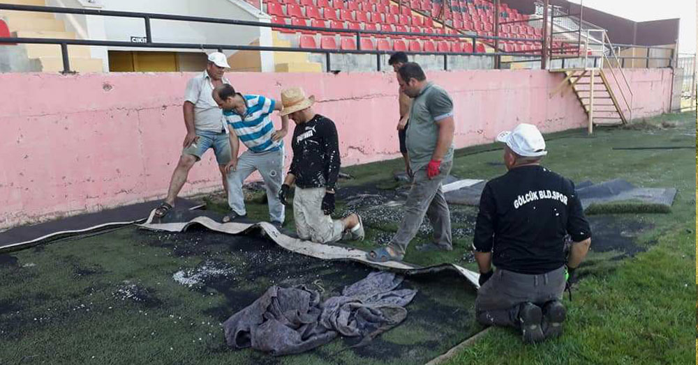 Şirinköy Stadı’nda bakım devam ediyor