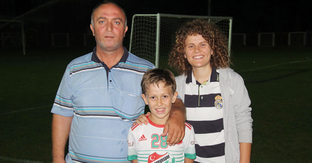 Baba ve abladan destek!