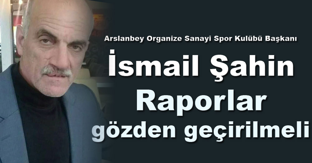 İsmail Şahin: Raporlar tekrar gözden geçirilmeli