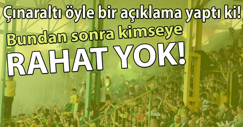 Ve ÇINARALTILILAR sessizliğini SERT şekilde bozdu!