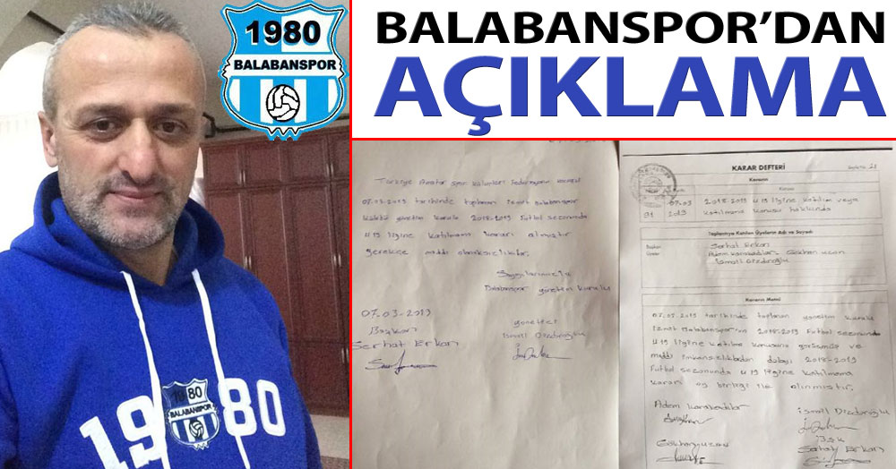 Balabanspor'dan açıklama
