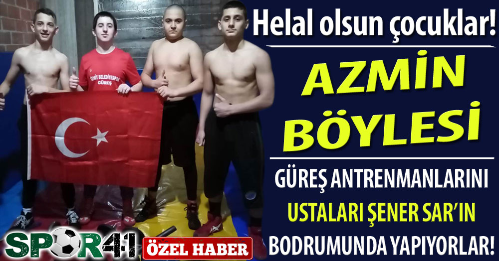 Güreş antrenmanlarını evin bodrumunda yapıyorlar!