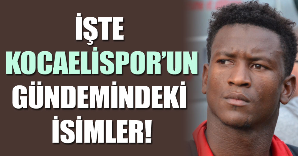 Kocaelispor’un gündeminde şu isimler var!