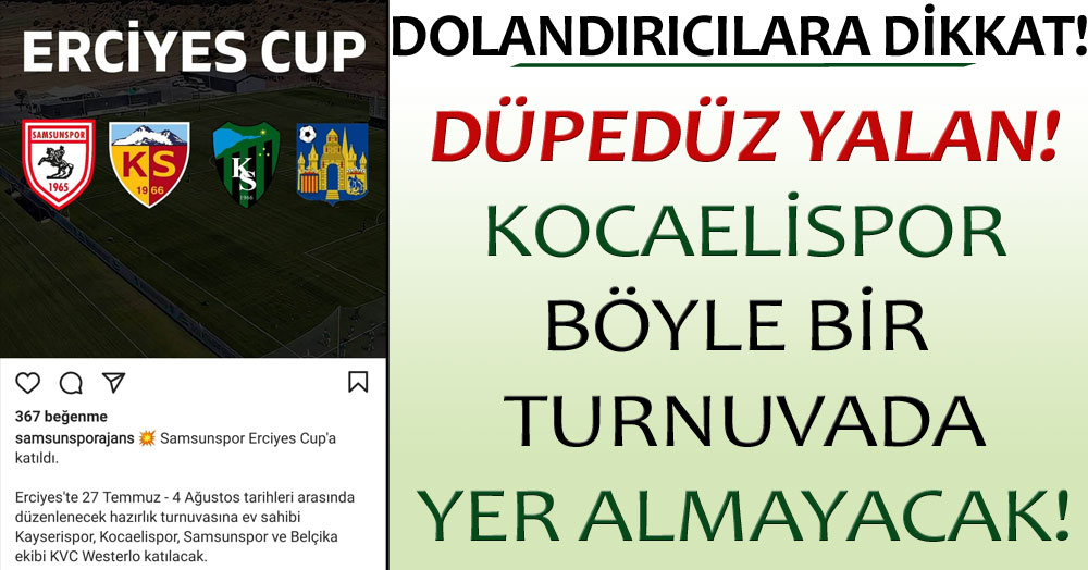 Kocaelispor böyle bir turnuvada olmayacak!
