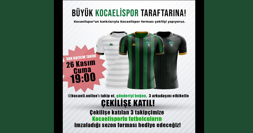 Kocaeli Online’i takip et Kocaelispor formasını kap!
