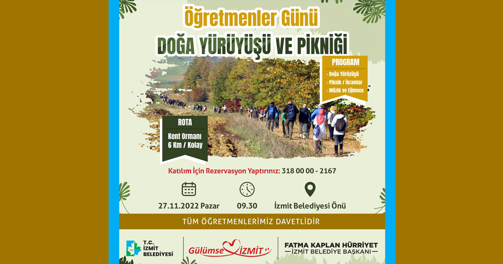 İzmit Belediyesi, öğretmenlerimiz için yürüyecek