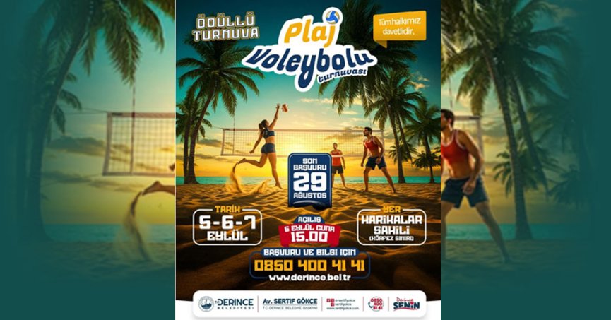 Derince'de plaj voleybolu heyecanı yaşanacak 