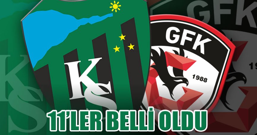 Kocaelispor – Gaziantep FK maçının 11’leri belli oldu!
