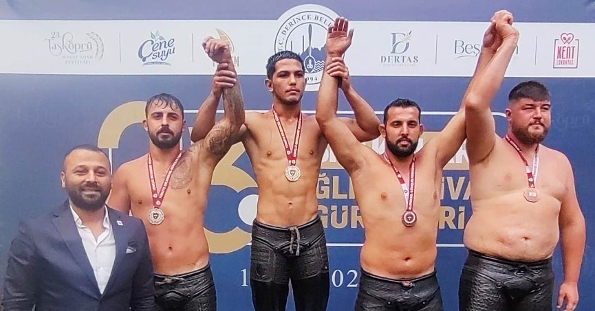 Körfezli pehlivanlardan İshakçılar’da iki kürsü birden